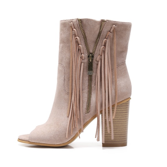 Women’s peep toe fringe Boho bootie - Picture 4 of 6